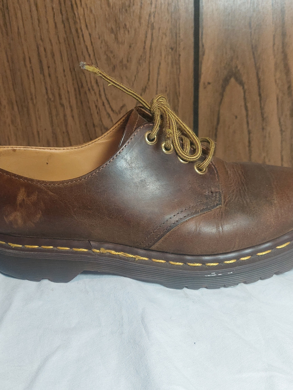 Dr. Martens Men's Brown Leather Derby Shoes Chunky Grunge  Mens 7 Womens 8 UK 6 - Picture 4 of 11